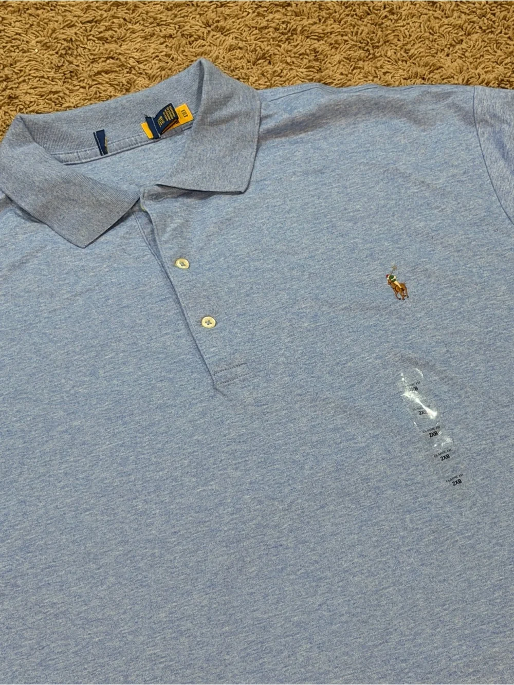 Polo Ralph Lauren Mens Big & Tall Big Flesh Pony Polo Shirt 2XB Blue NWOT